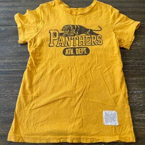 Boys The Original Retro Brand mustard yellow short sleeve Panthers shirt size 7